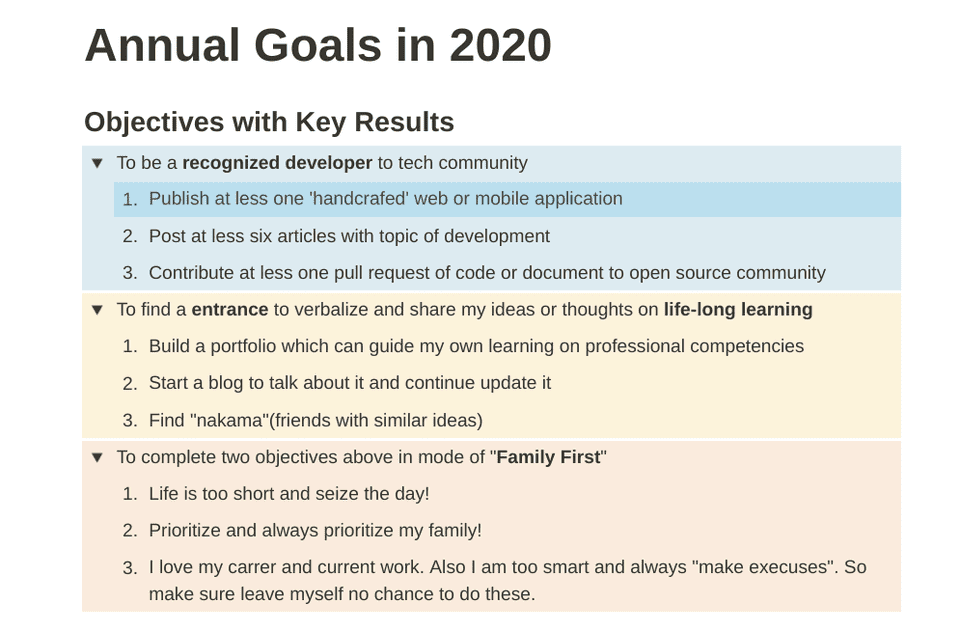 2020 Goals Version 1